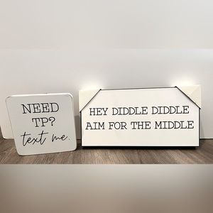 Adorable Bathroom Plaques- New!